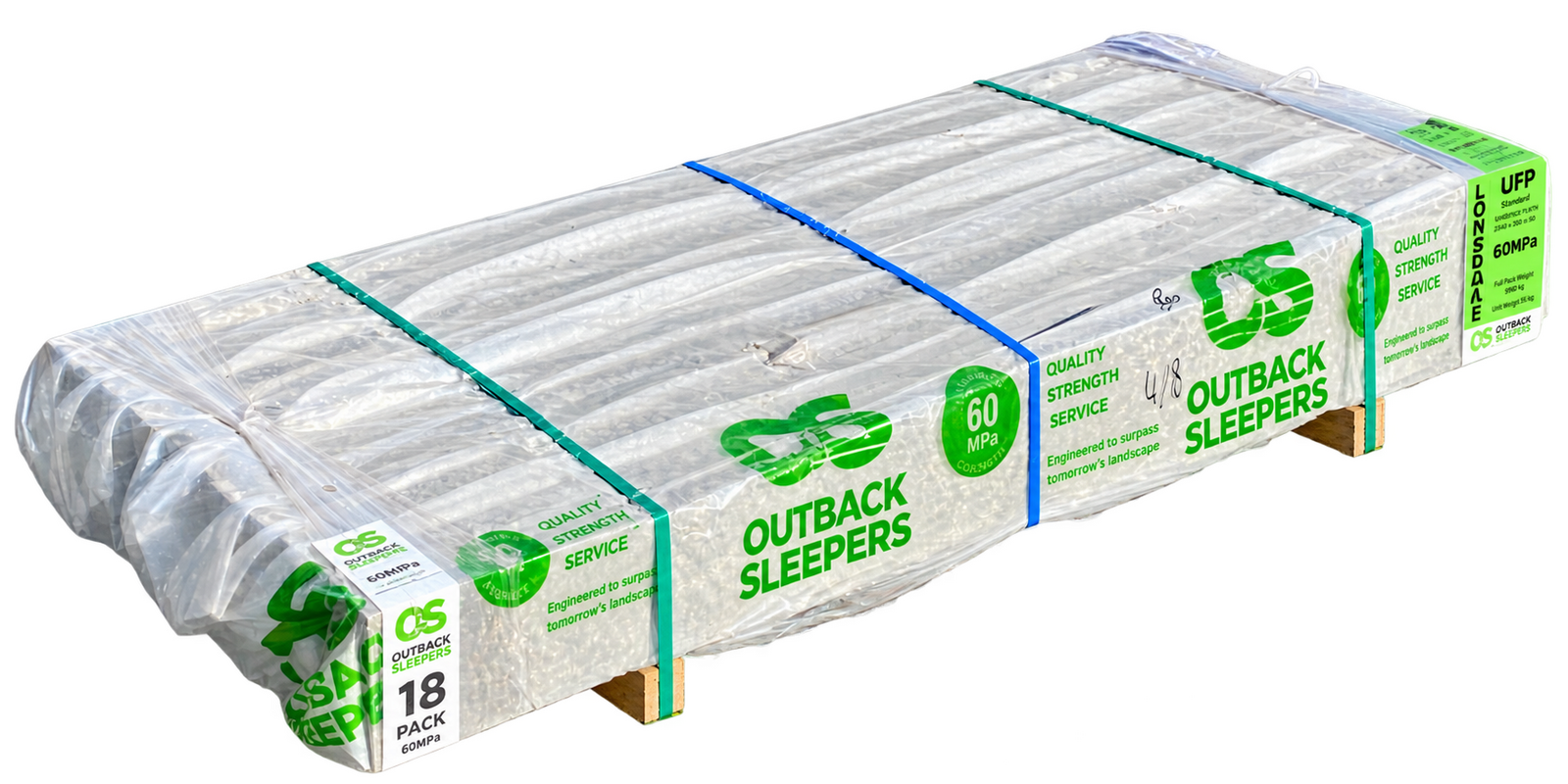 18x BULK Concrete Sleepers 200x50x2340 Lonsdale