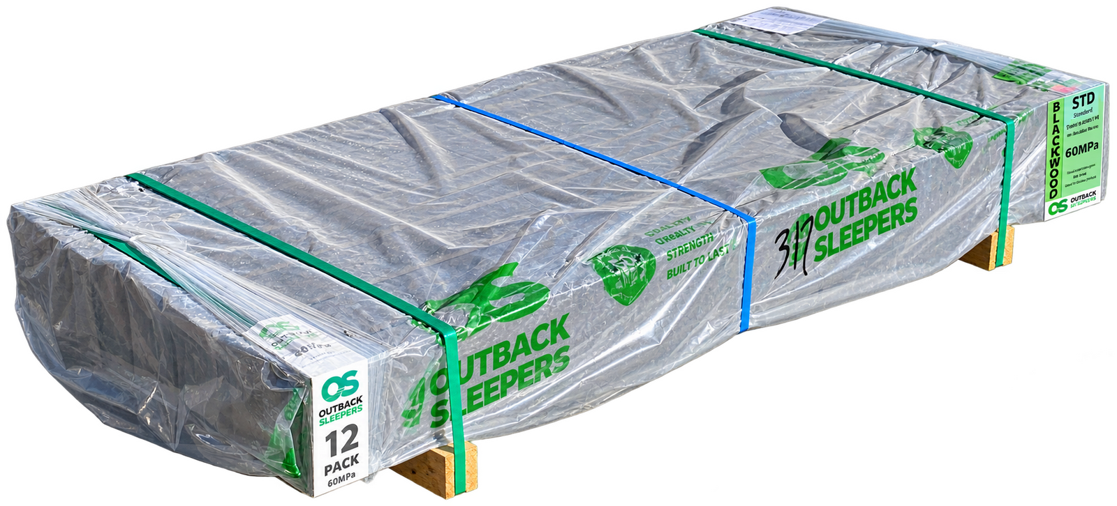 12x BULK Concrete Sleepers 200x75x2000 Blackwood