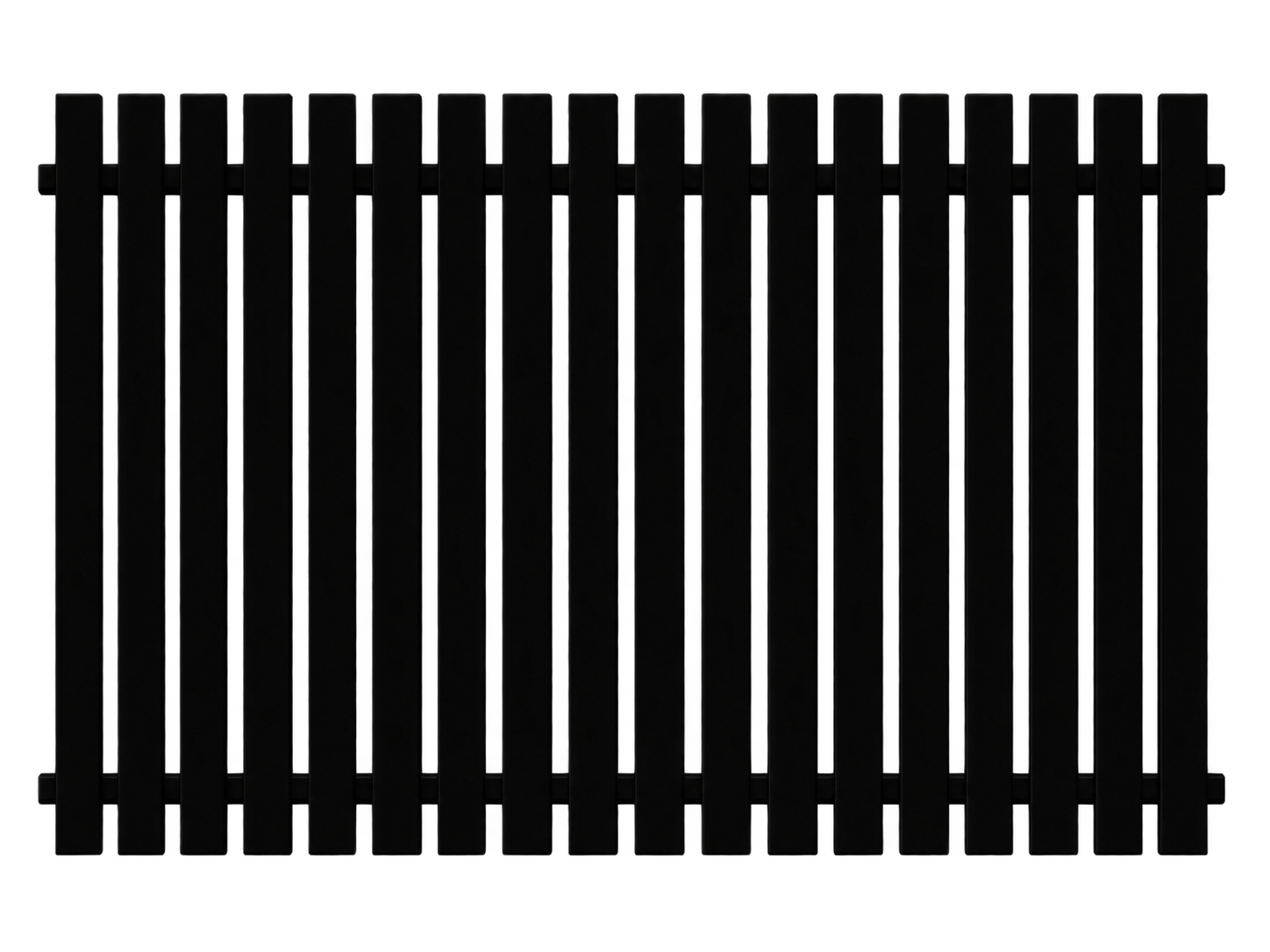 65x16 Flat Picket Panel 2035x1200 [40mm Gaps] Black