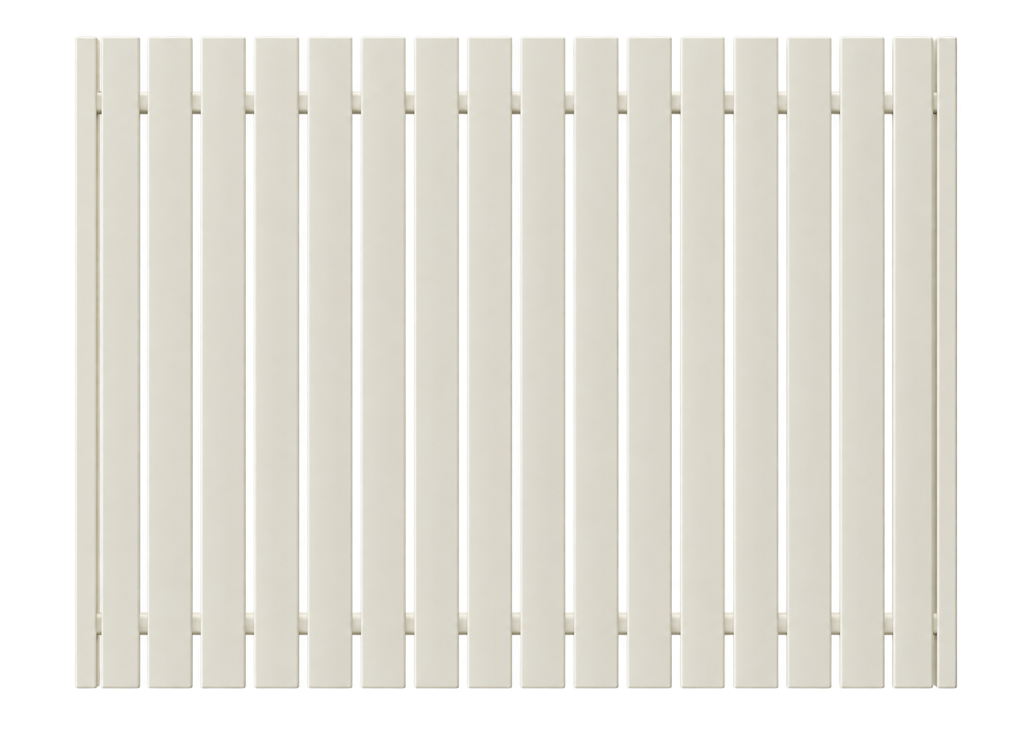 65x16 Flat Picket DOUBLE Gate 1480x1200 [40mm Gaps] Off White