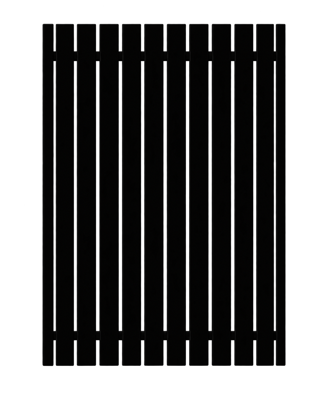 65x16 Flat Picket SINGLE GATE 950x1200 [40mm Gaps] Black