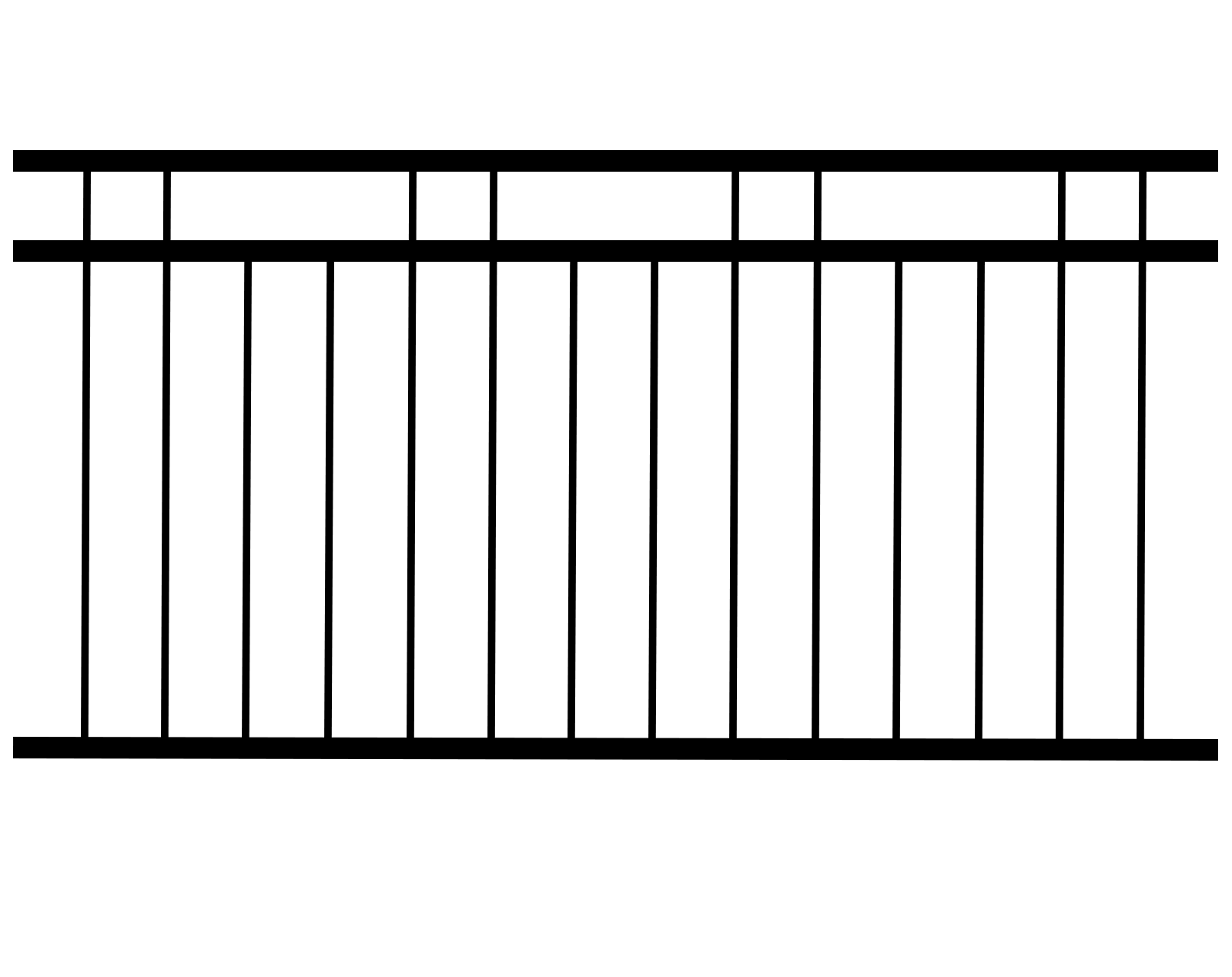 Black 3 Rail Flat Top 2400 x 1200 Aluminium