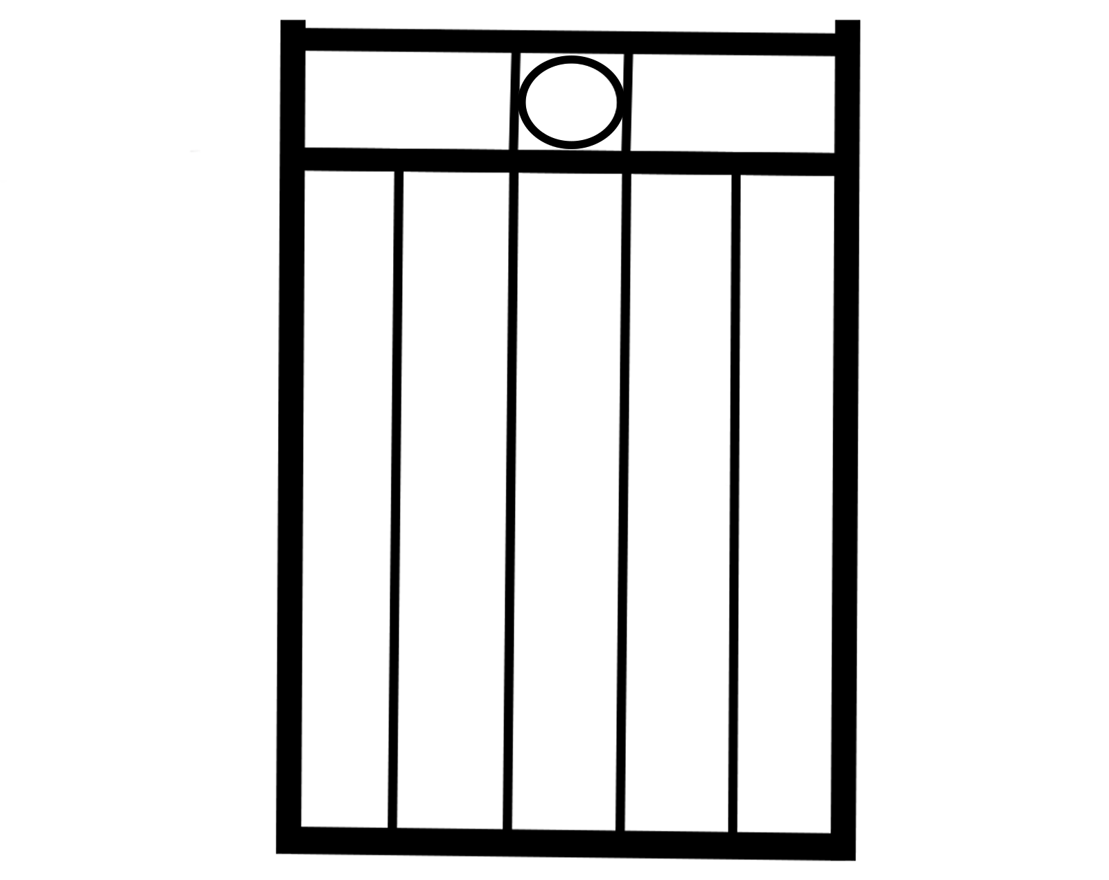 Black 3 Rail with Rings Gate 950 x 1200 Aluminium