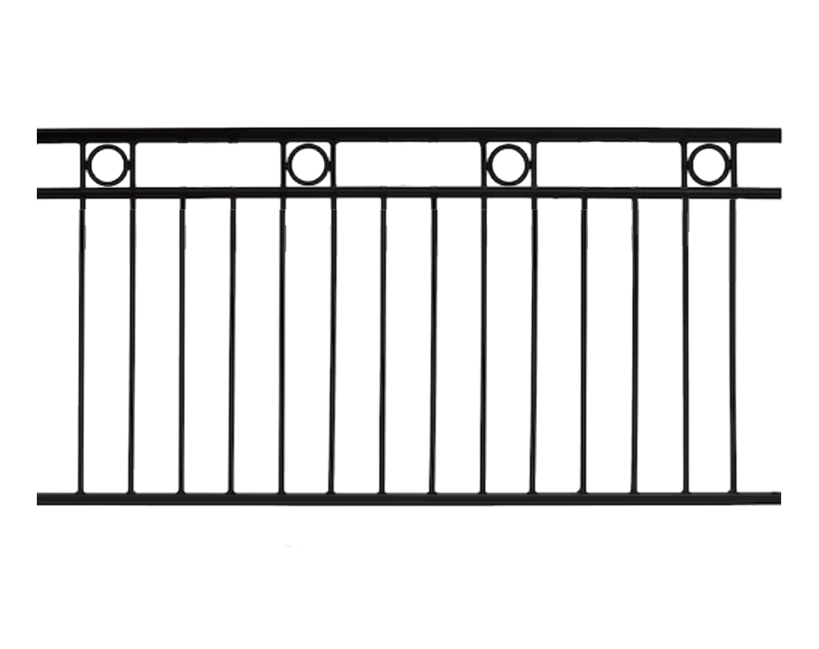 Black 3 Rail with Rings Panel 2400 x 1200  Aluminium