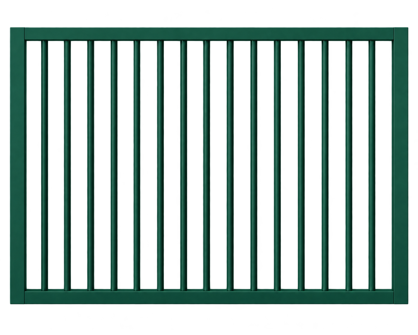Flat Top DOUBLE Gate 1500x1200 Brunswick Green Aluminium