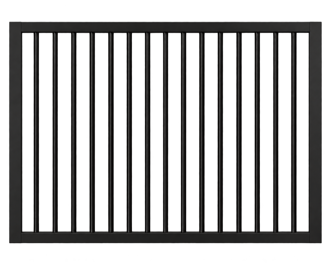 Flat Top DOUBLE Gate 1500x1200 Black Aluminium