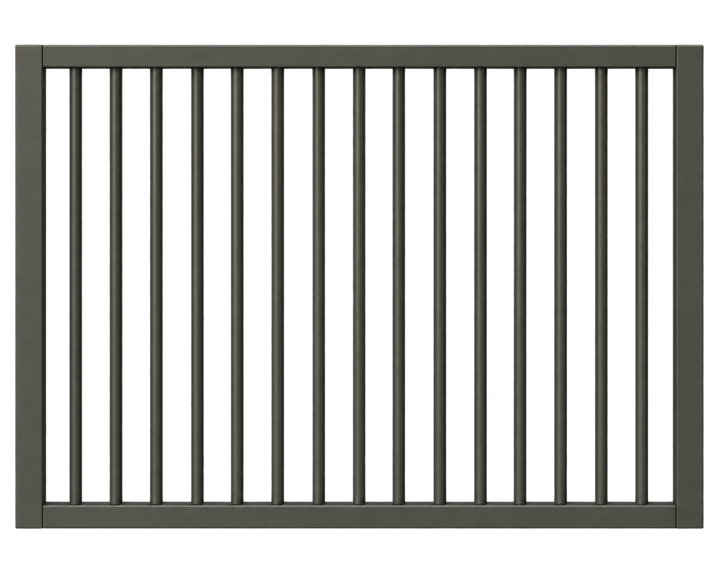 Flat Top DOUBLE Gate 1500x1200 Slate Grey Aluminium