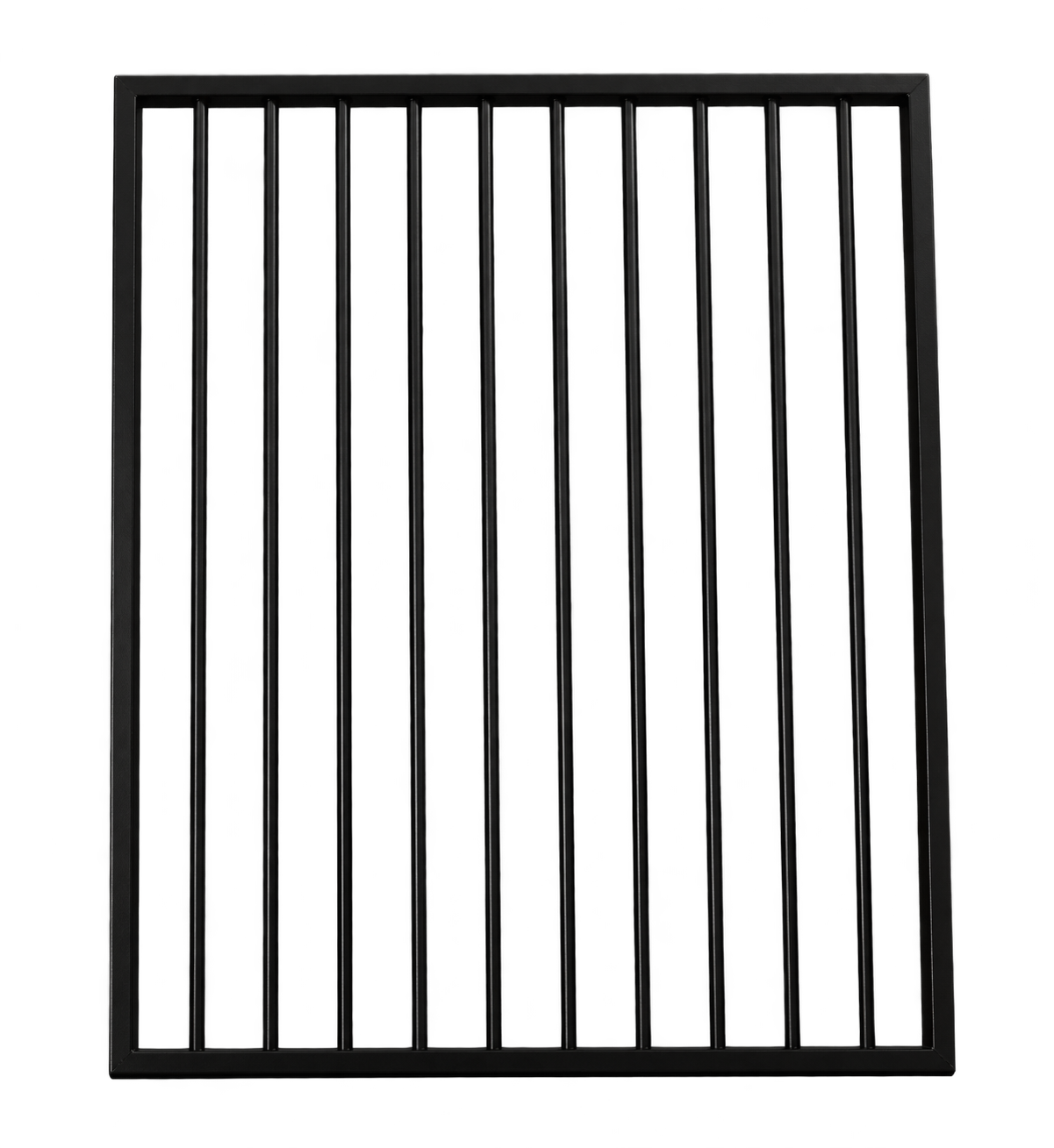 Flat Top SINGLE Gate 950x1200 Black Aluminium