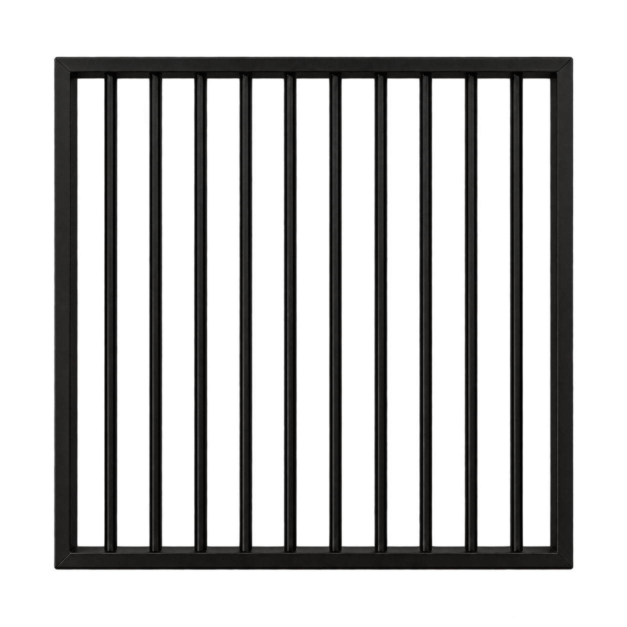 Flat Top DOUBLE Gate 1500x1500 Black Aluminium
