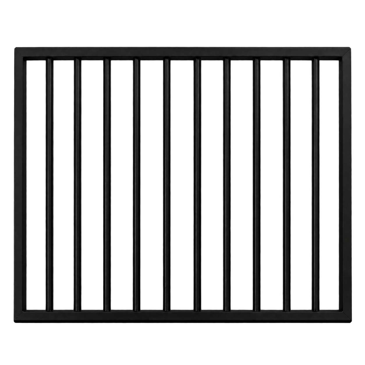 Flat Top SINGLE Gate 950x900 Black Aluminium