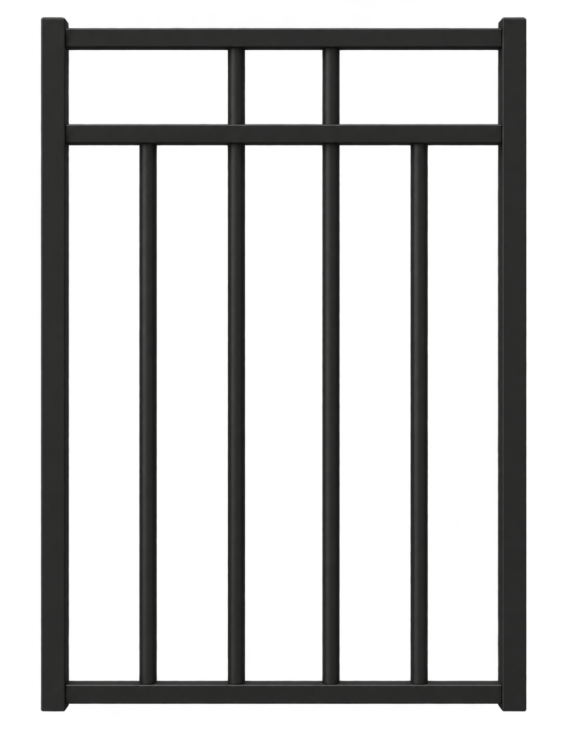 OXLEY PLAIN Flat Top SINGLE Gate 950x1200 Black Aluminium
