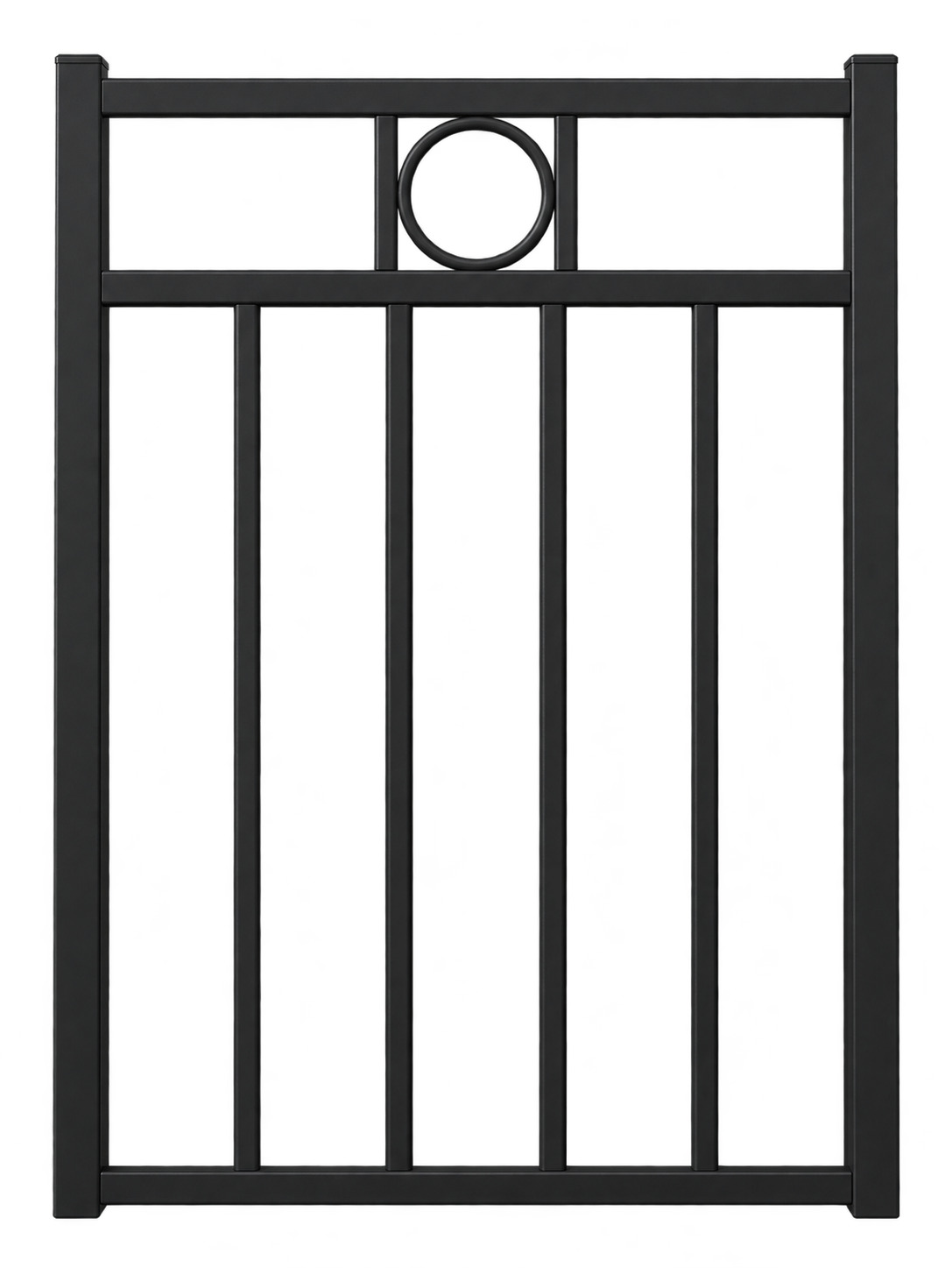 OXLEY RING Flat Top DOUBLE Gate 1500x1200 Black Aluminium