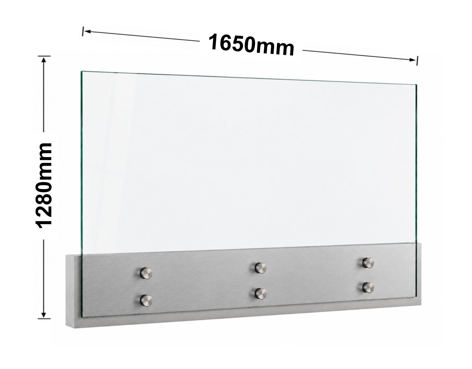 Glass 12mm Balustrade Standoff 1280mm x 1650mm