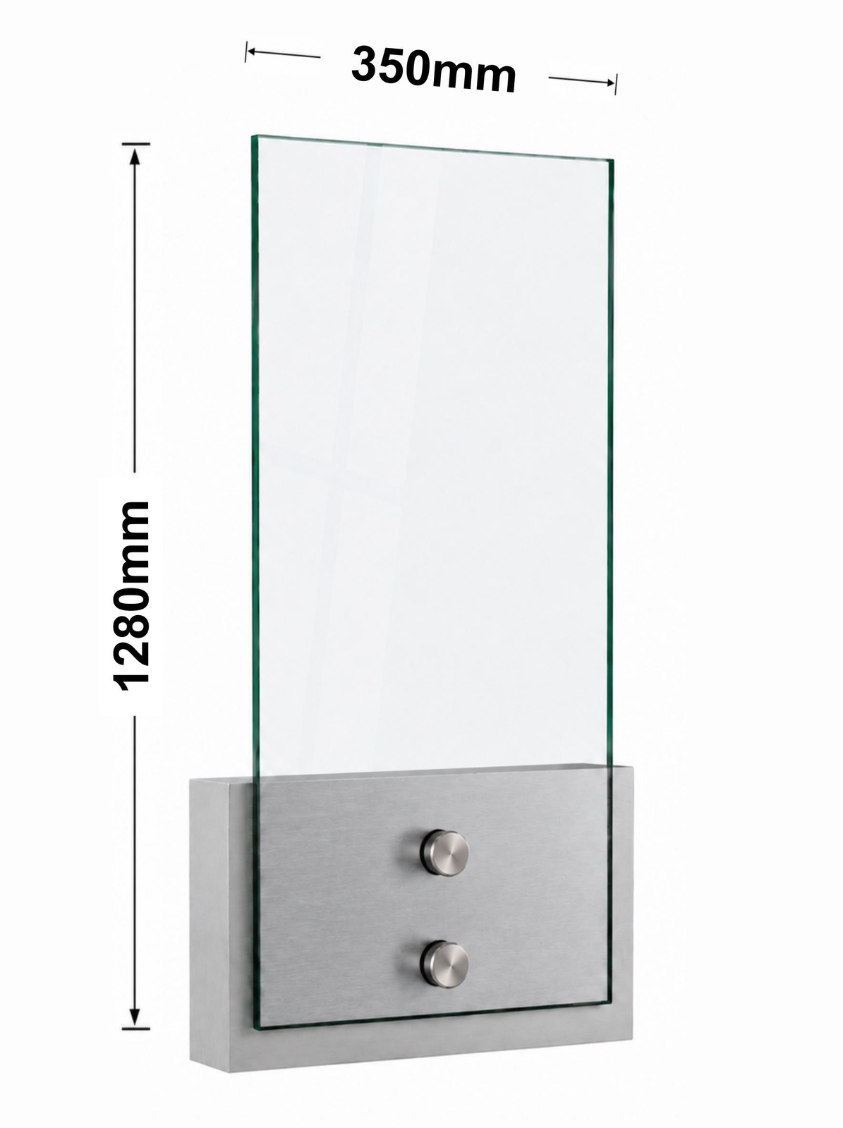 Glass 12mm Balustrade Standoff 1280mm x 350mm