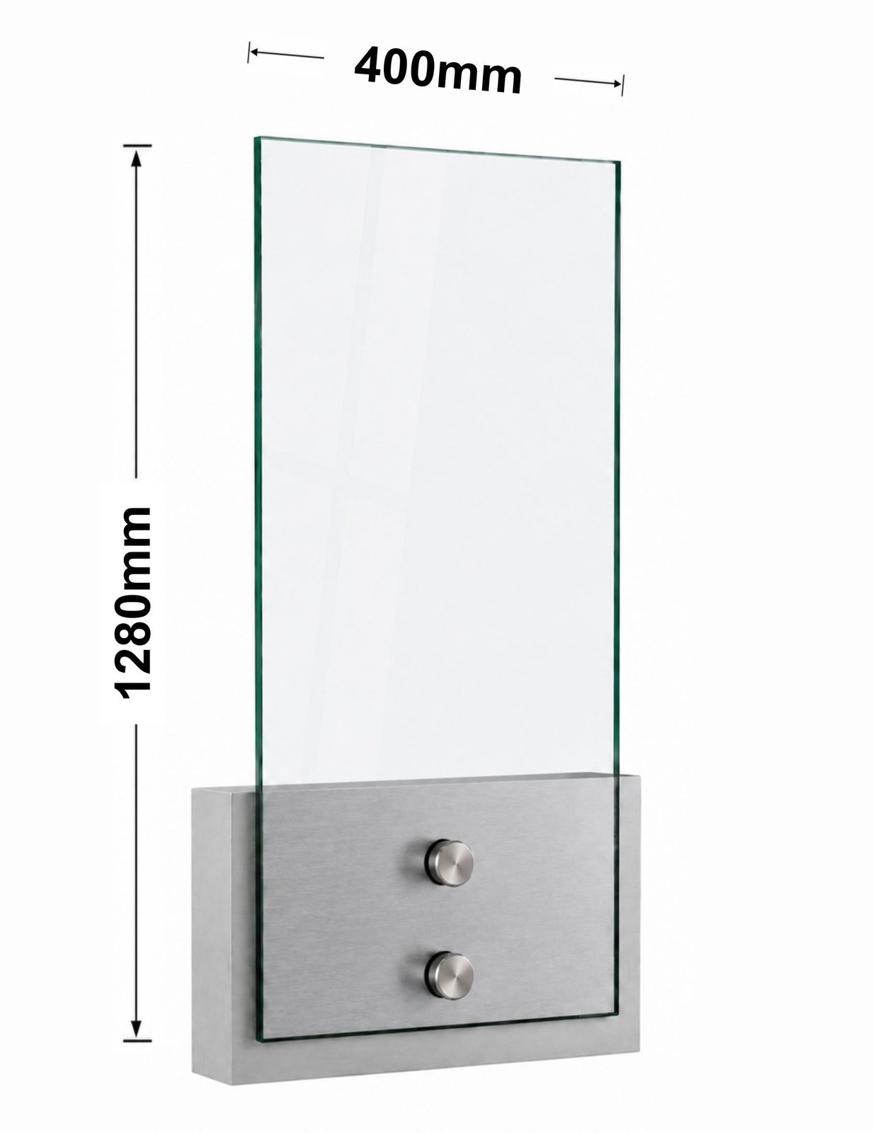 Glass 12mm Balustrade Standoff 1280mm x 400mm