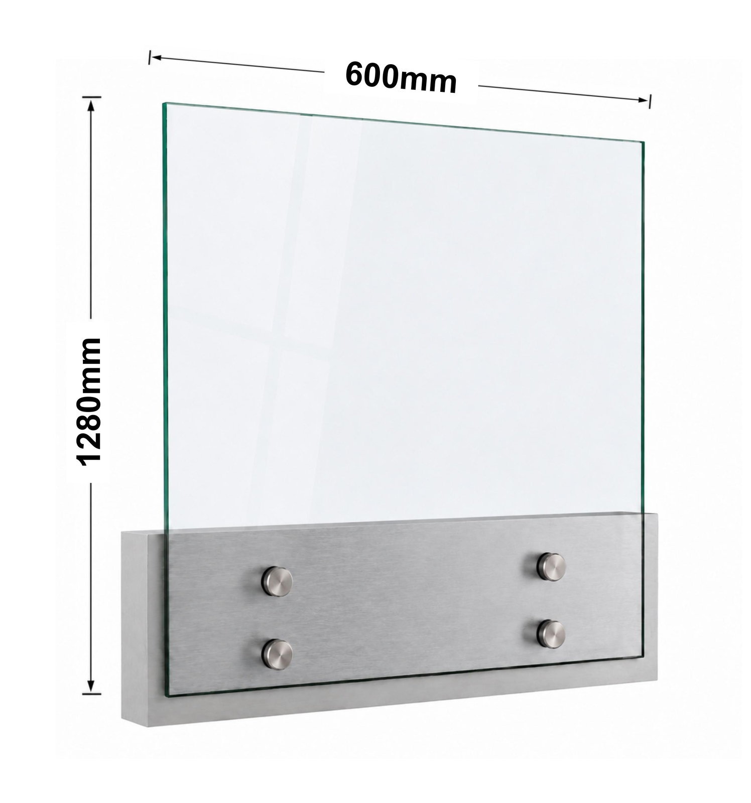 Glass 12mm Balustrade Standoff 1280mm x 600mm