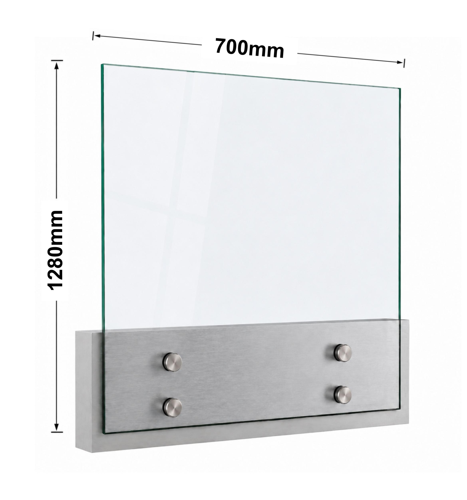 Glass 12mm Balustrade Standoff 1280mm x 700mm