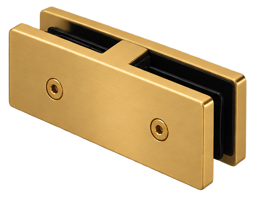 Glass Clamp Glass-2-Glass 180° (25mm) Brush Brass