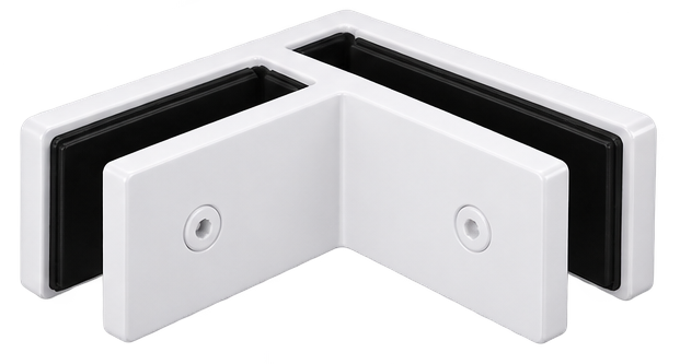 Glass Clamp Glass-2-Glass 90° (25mm) White
