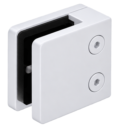 Glass D Clamp Square White