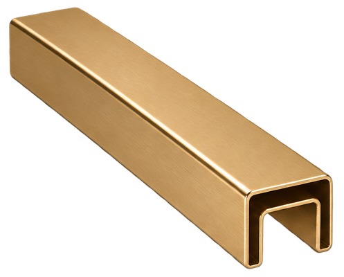 Handrail 25mmx21mmx6000mm Square Brush Brass