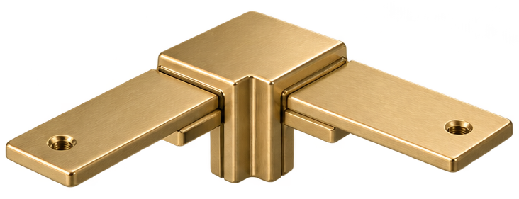 Handrail Elbow Square Brush Brass