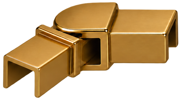 Handrail Swivel Horizontal Square Brush Brass