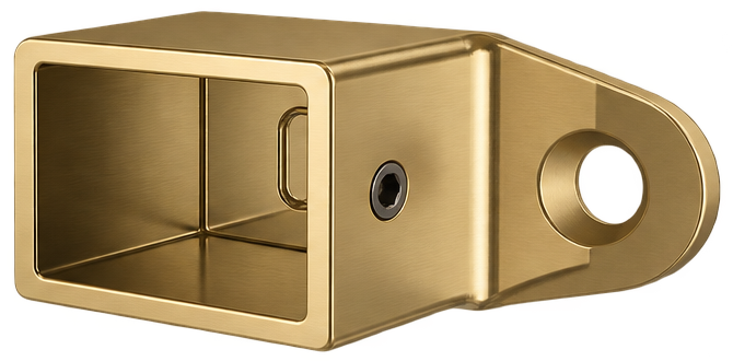 Handrail Wall Flange Horizontal Square Brush Brass
