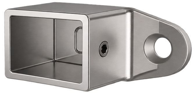 Handrail Wall Flange Horizontal Square Satin