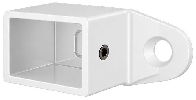 Handrail Wall Flange Horizontal Square White