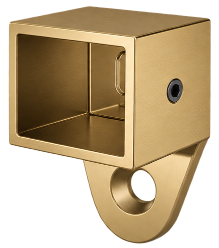 Handrail Wall Flange Vertical Square Brush Brass