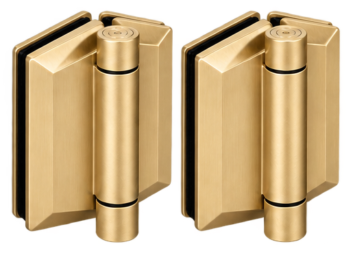 Hinge Hydraulic Glass-2-Glass Brush Brass 125 Series