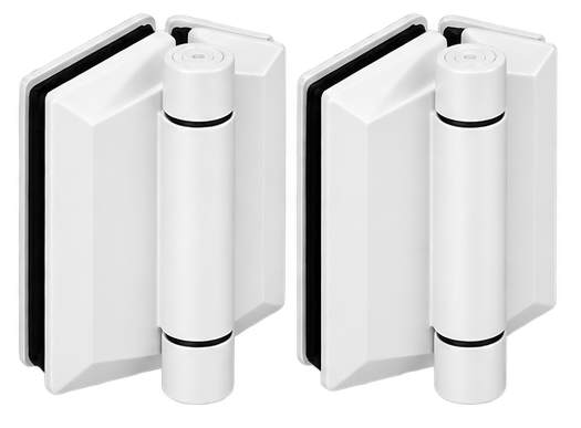 Hinge Hydraulic Glass-2-Glass White 125 Series