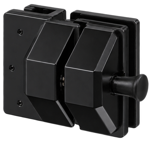 Latch Glass-2-Glass 180° Full Stainless Black