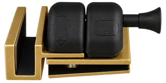 Latch Glass-2-Glass 90° Outswing Brush Brass