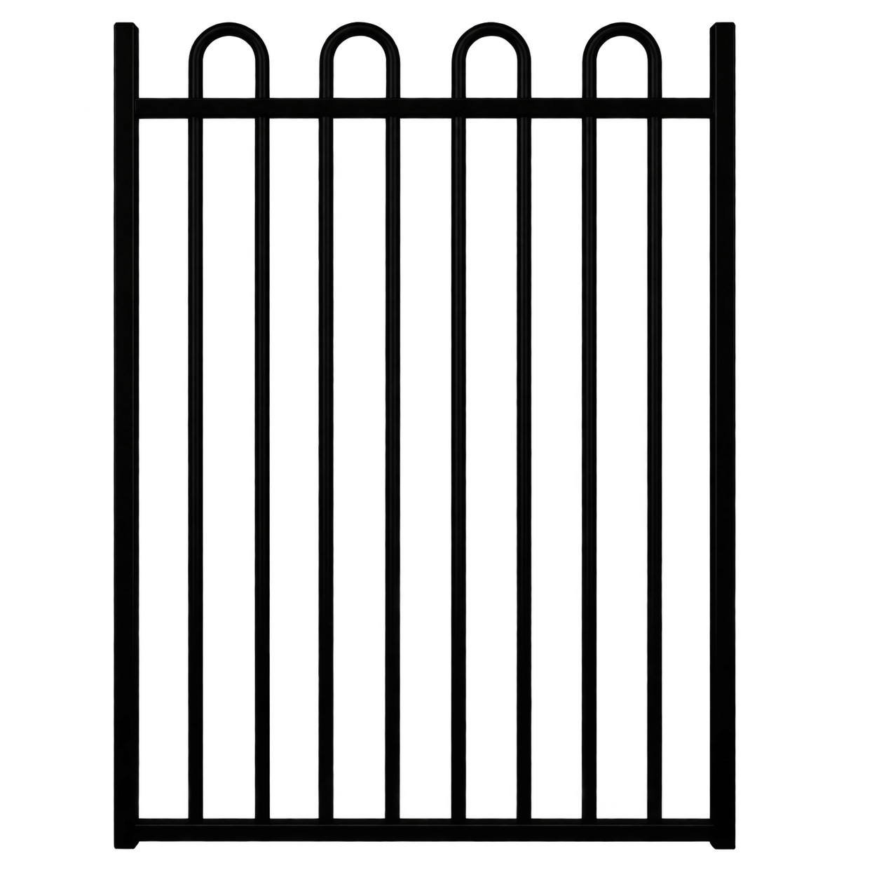 Loop Top SINGLE Gate 950x1200 Black Aluminium