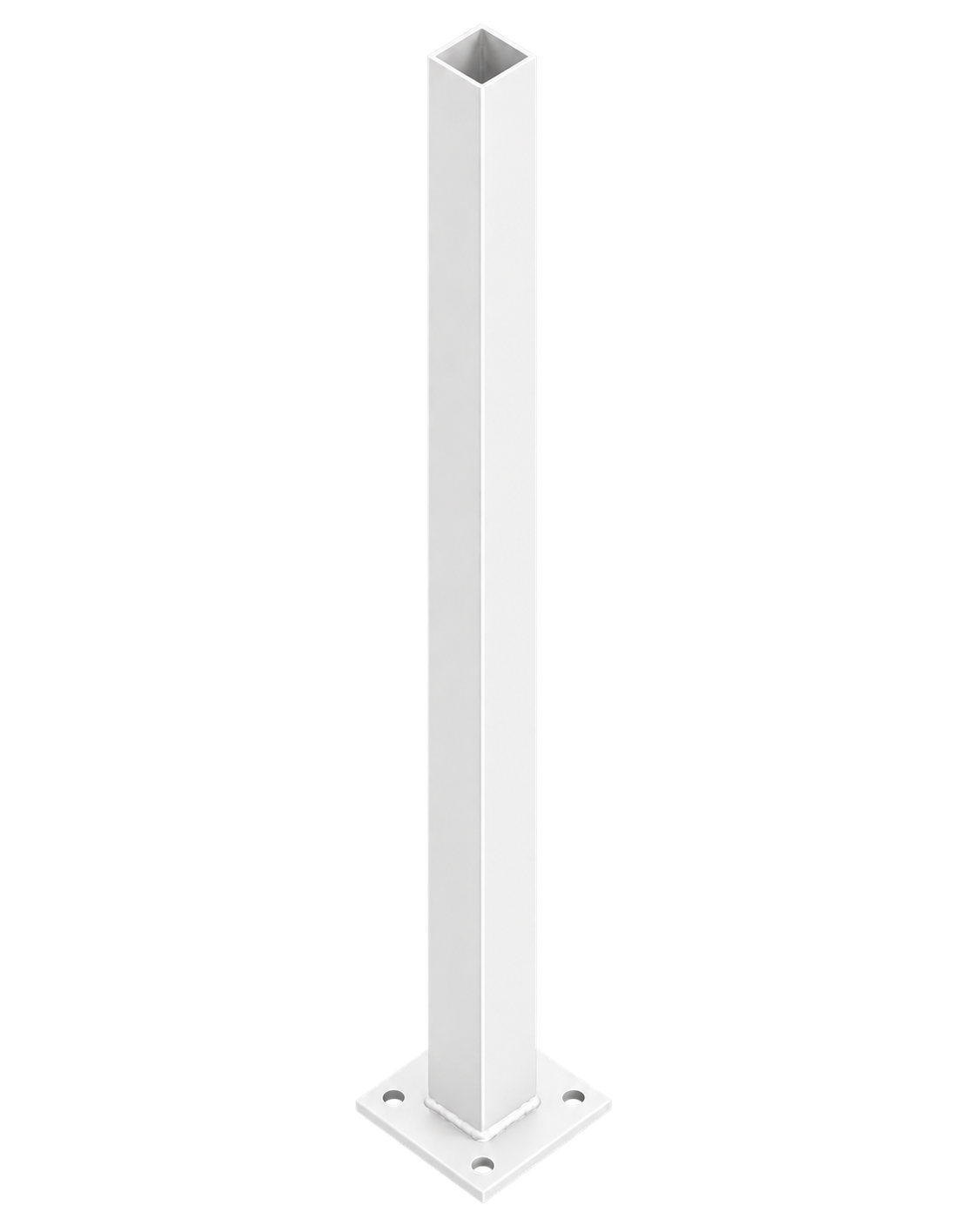 Post 50x50x1600 Flanged Pearl White Aluminium 1.6mm