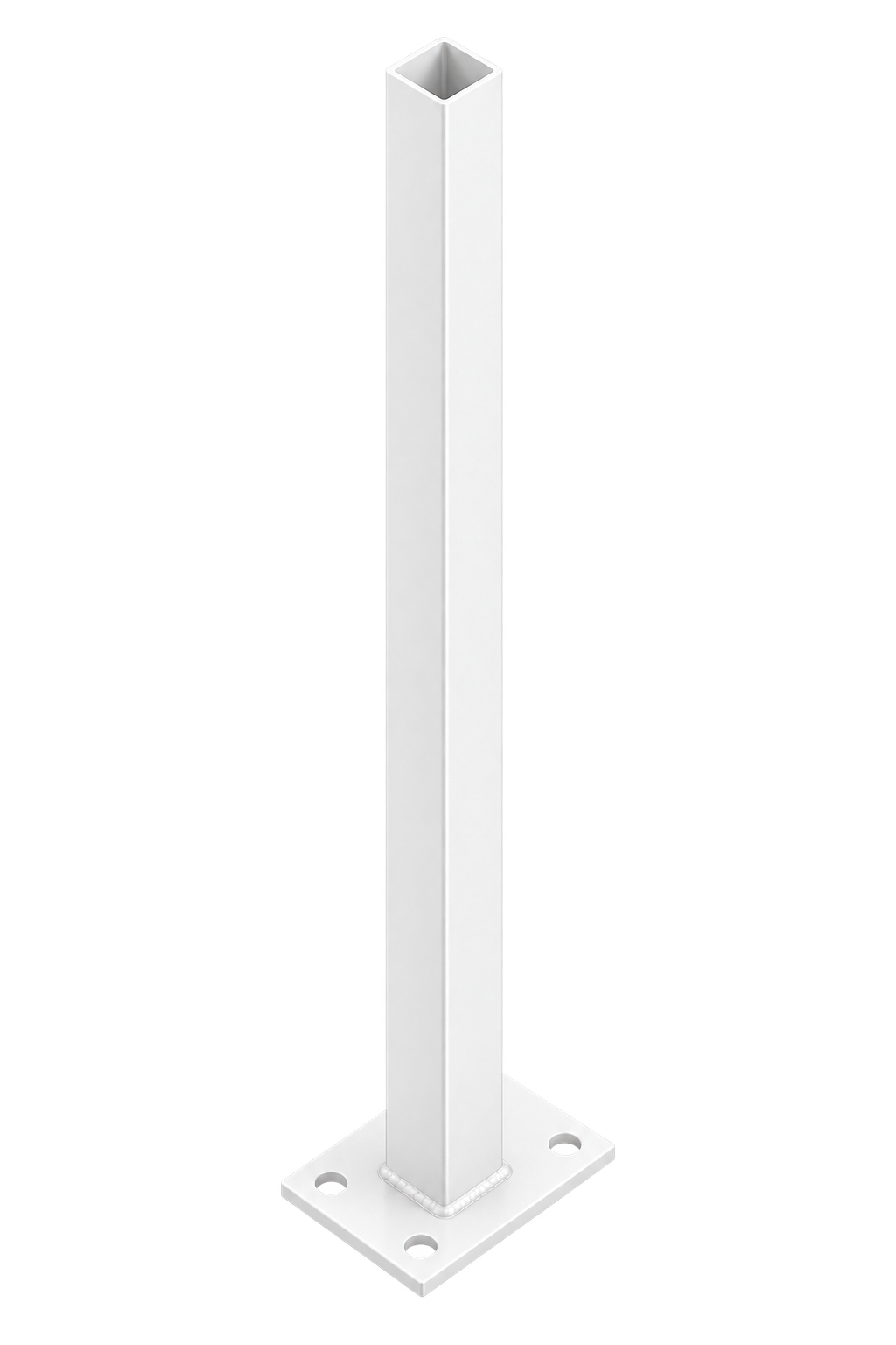 Post 50x50x1800 Flanged Pearl White Aluminium 1.6mm
