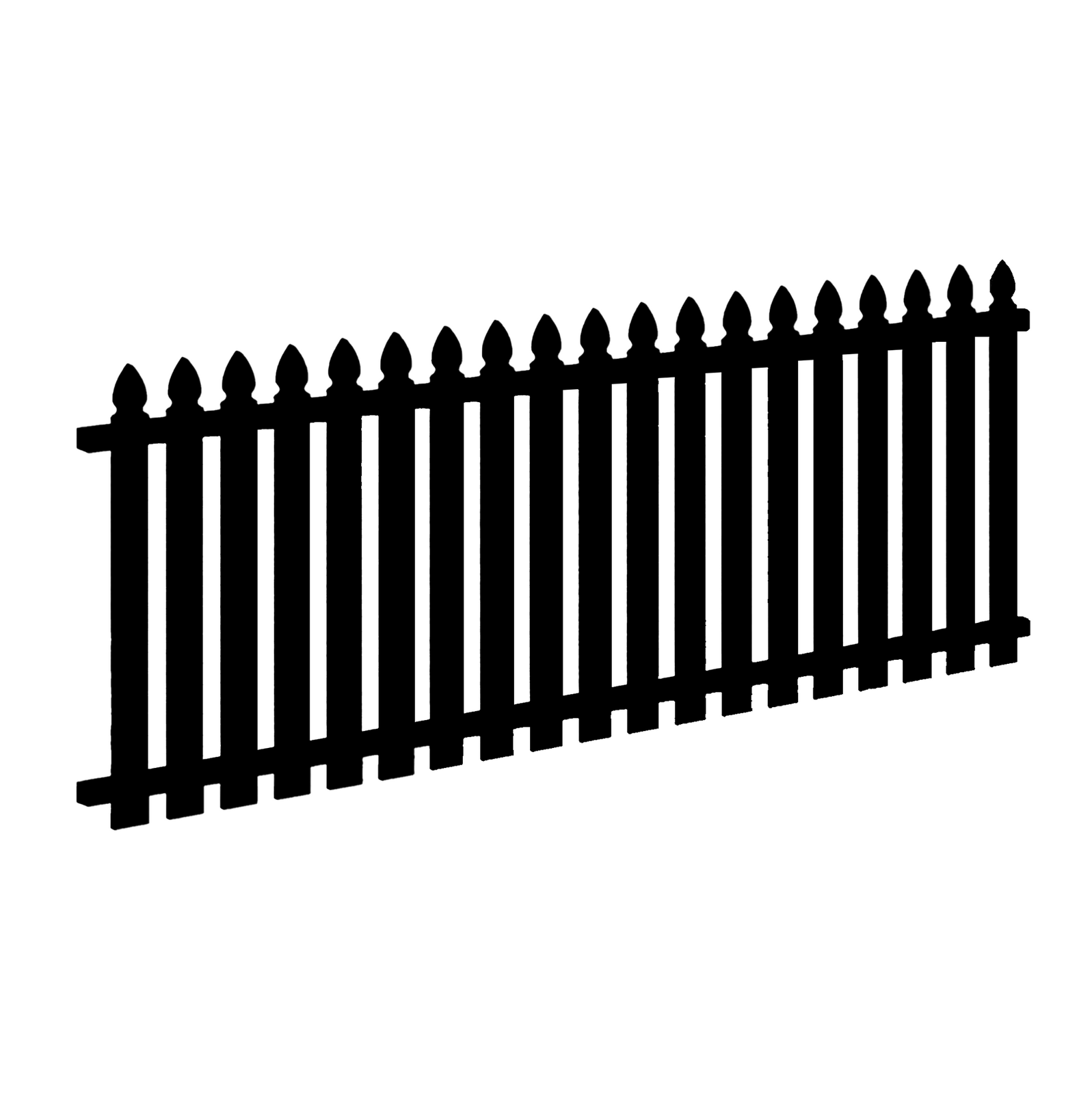 Black Picket Fence Panel 950 x 1200 Aluminium