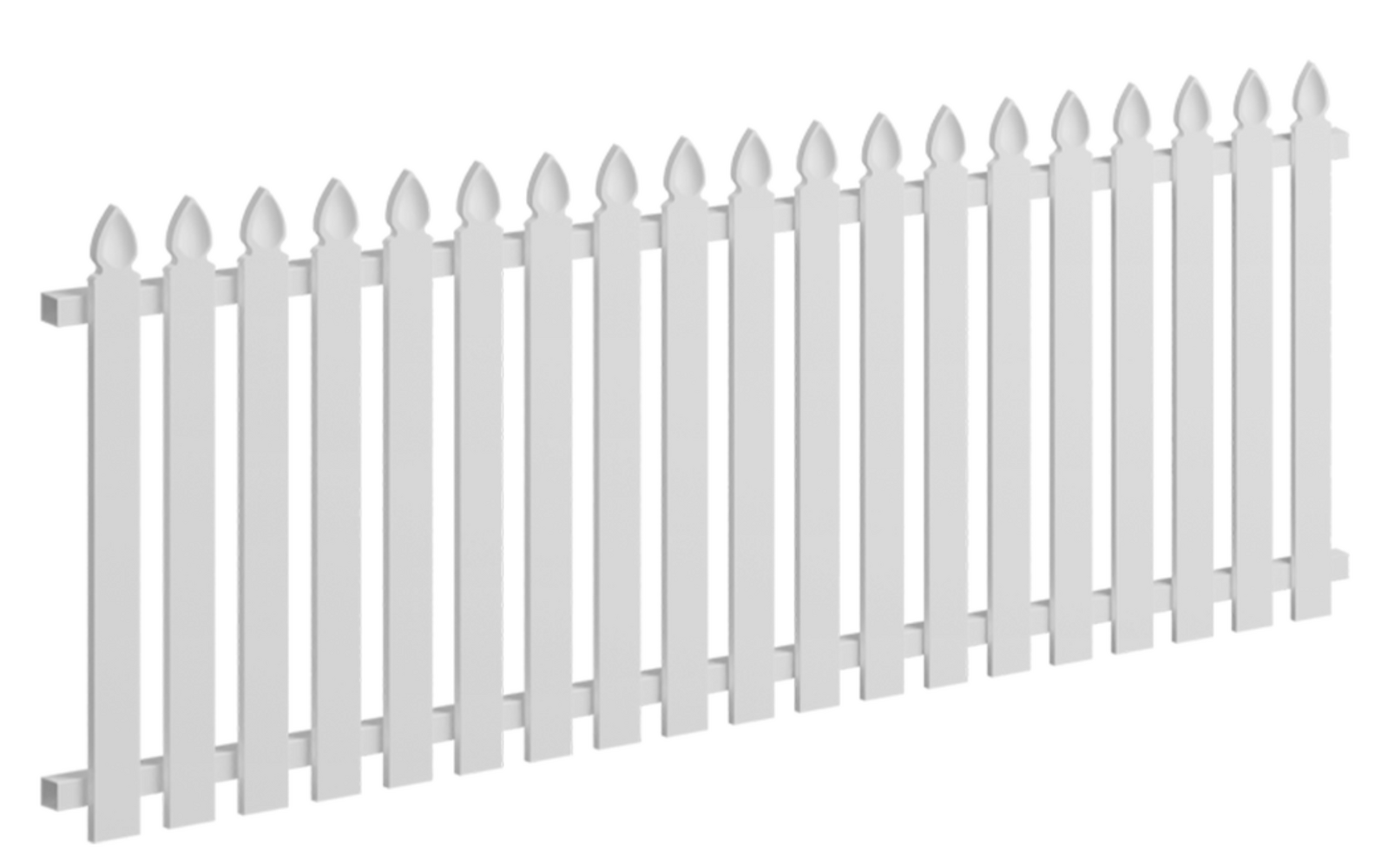 Off White Picket Fence Panel 950 x 1200 Aluminium