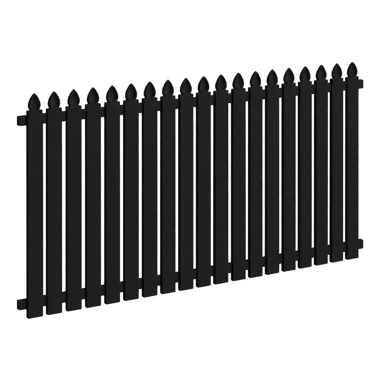 50x10 Plain Spear Panel 2400x1200 [50mm Gaps] Black