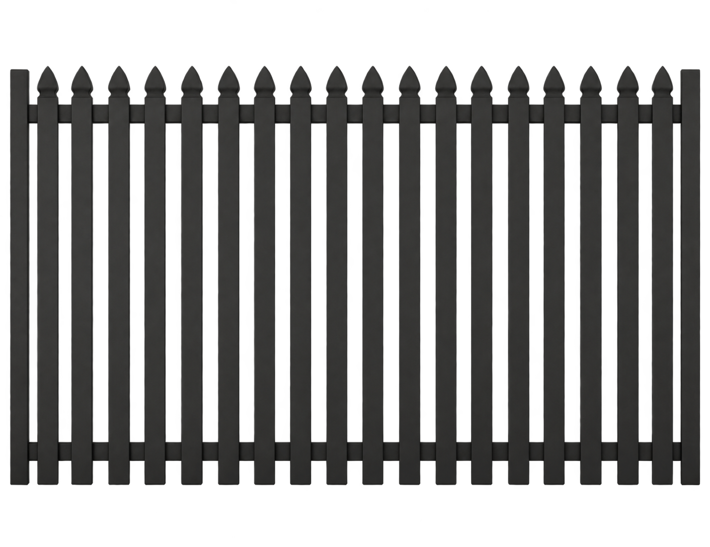 50x10 Plain Spear DOUBLE Gate 1500x1200 [50mm Gaps] Black