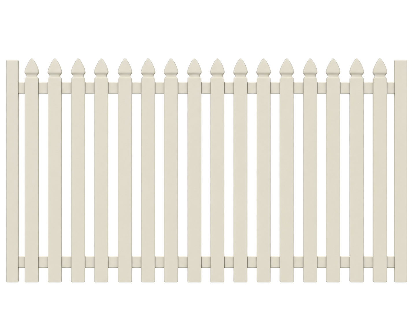 50x10 Plain Spear DOUBLE Gate 1500x1200 [50mm Gaps] Off White
