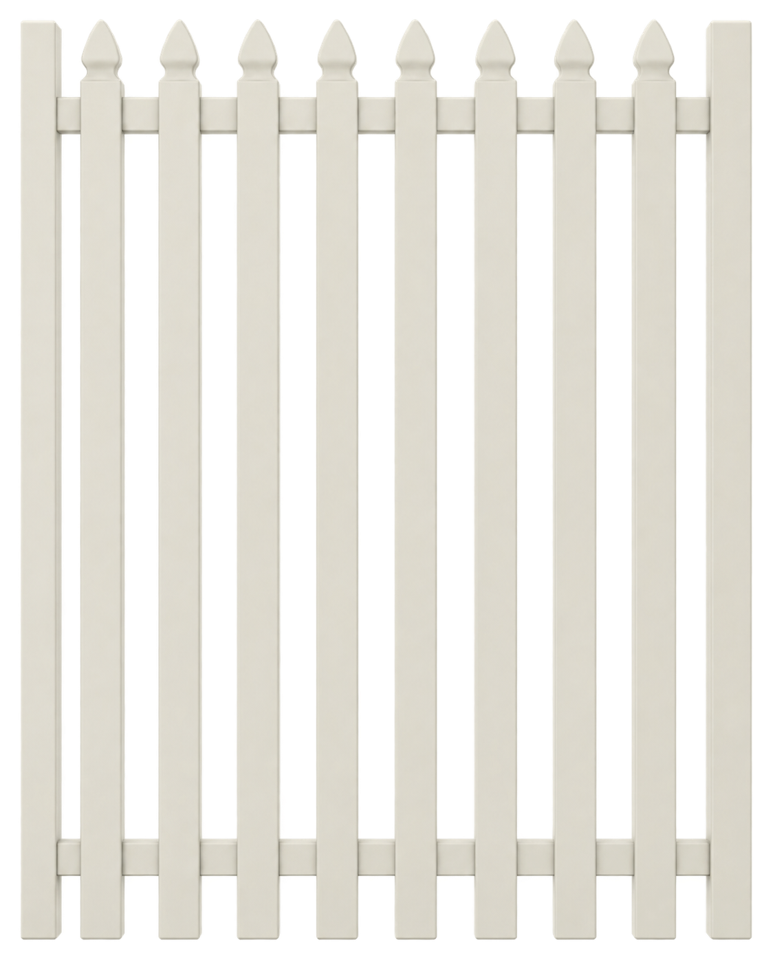 50x10 Plain Spear SINGLE Gate 970x1200 [50mm Gaps] Off White