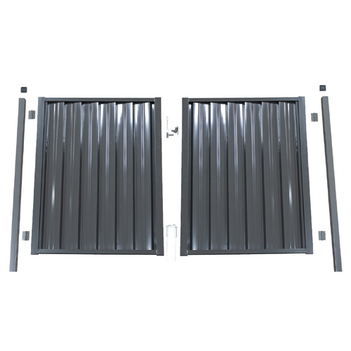 ColorBond Gate Complete Metzag 1560 mm x 1800 mm  Slate Grey