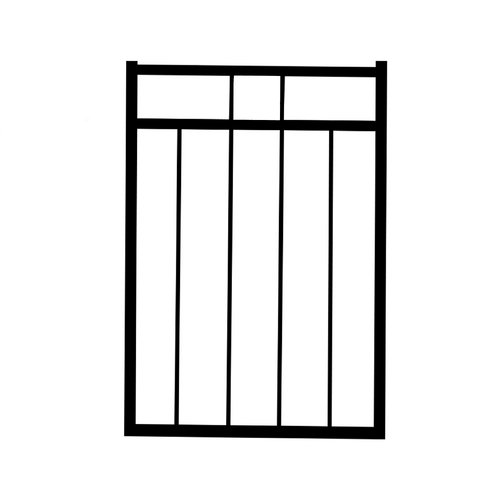 Black 3 Rail Flat Top Gate 950 x 1200 Aluminium