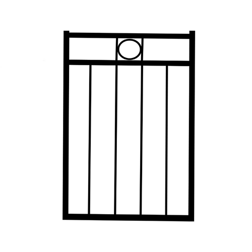 Black 3 Rail with Rings Gate 950 x 1200 Aluminium