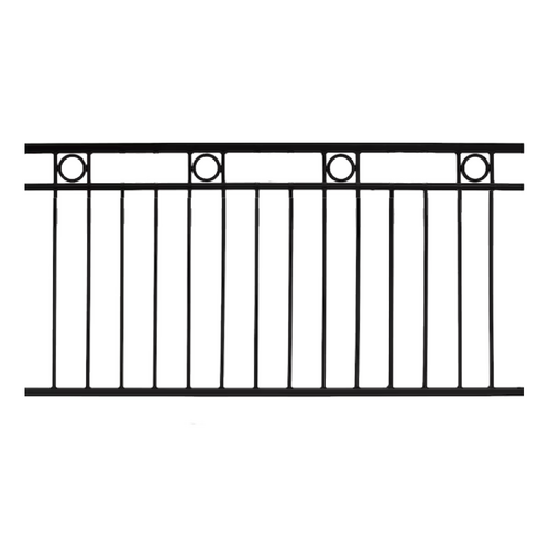 Black 3 Rail with Rings Panel 2400 x 1200  Aluminium