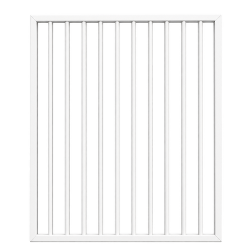 Flat Top SINGLE Gate 970x1200 Pearl White Aluminium