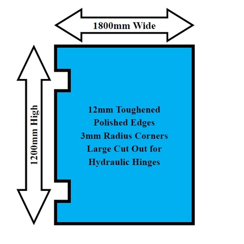Glass Hydraulic Hinge Panel 1800 x 1200